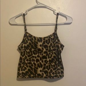 Cheetah print tank top crop top